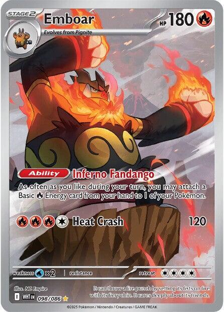Emboar - 098/086 098/086 Illustration Rare White Flare Pokémon card