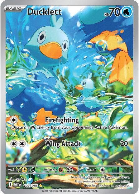 Ducklett - 109/086 109/086 Illustration Rare White Flare Pokémon card