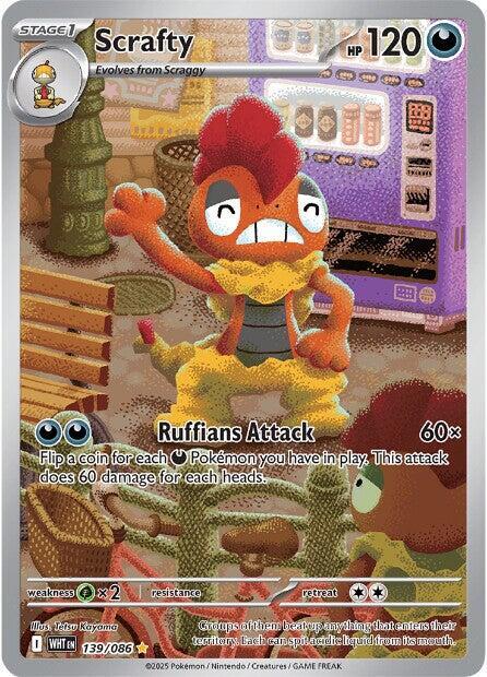 Scrafty - 139/086 139/086 Illustration Rare White Flare Pokémon card