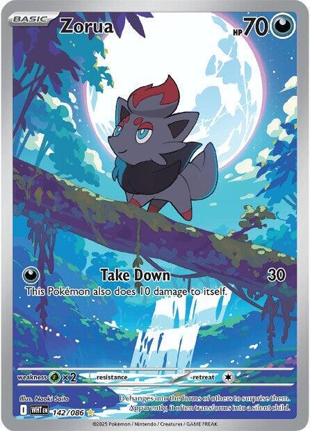 Zorua - 142/086 Illustration Rare SV: White Flare