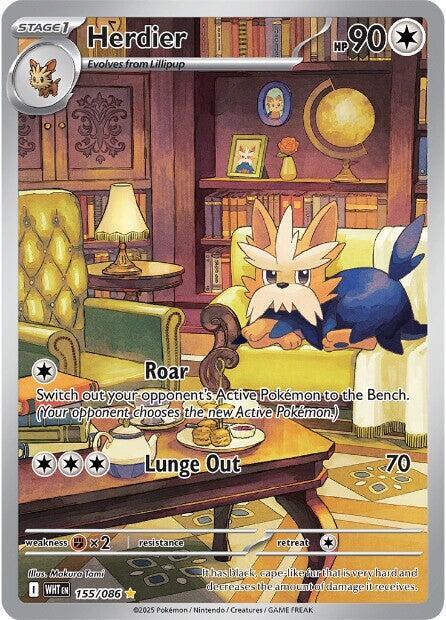 Herdier - 155/086 Illustration Rare SV: White Flare