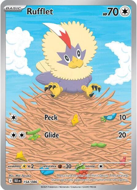 Rufflet - 154/086 154/086 Illustration Rare Black Bolt Pokémon card