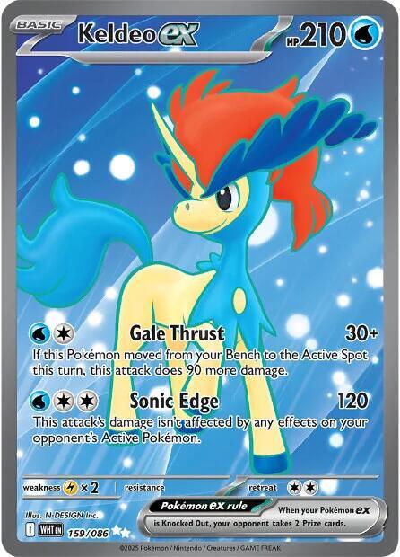 Keldeo ex - 159/086 159/086 Ultra Rare White Flare Pokémon card