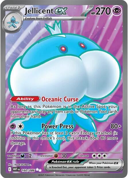 Jellicent ex - 160/086 160/086 Ultra Rare White Flare Pokémon card
