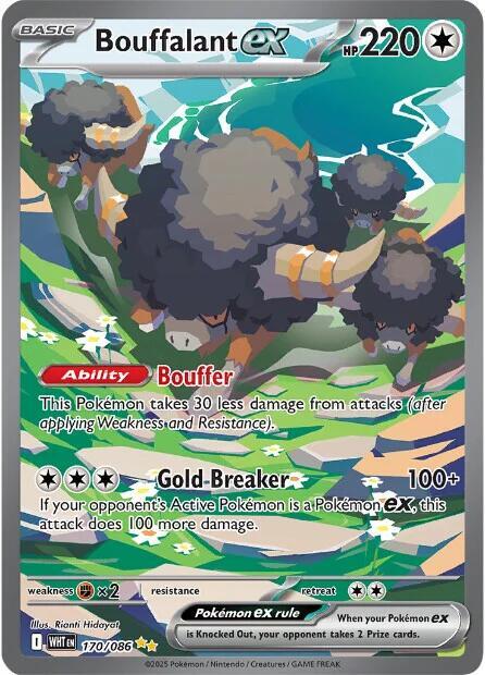 Bouffalant ex - 170/086 170/086 Special Illustration Rare White Flare Pokémon card