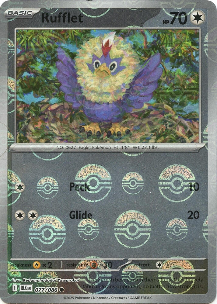 Rufflet (Poke Ball Pattern) - 077/086 Common SV: Black Bolt