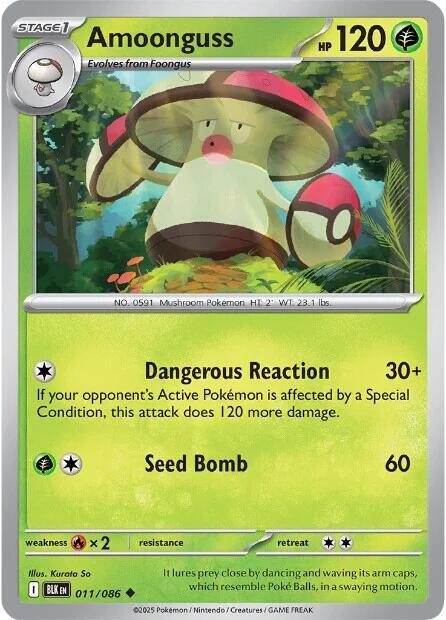 Amoonguss 011/086 Uncommon Black Bolt Pokémon card