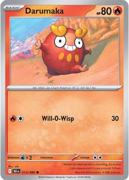 Darumaka 013/086 Common Black Bolt Pokémon card