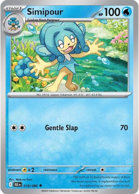 Simipour 018/086 Uncommon Black Bolt Pokémon card