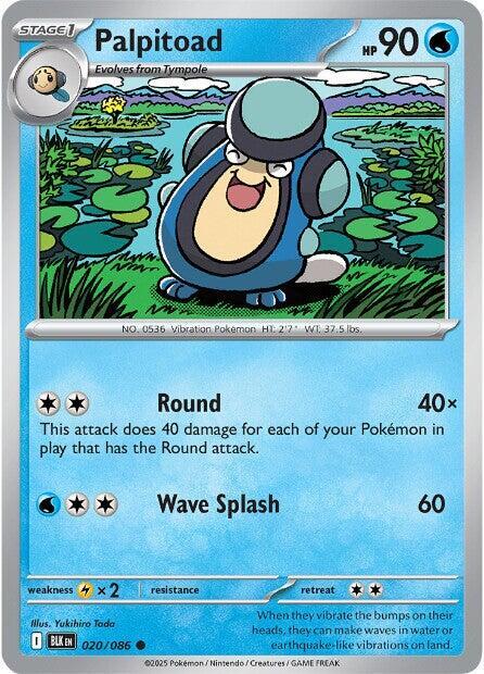 Palpitoad 020/086 Common Black Bolt Pokémon card