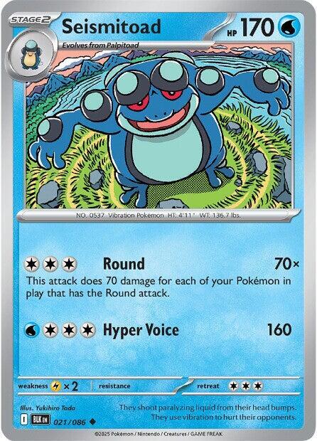 Seismitoad 021/086 Uncommon Black Bolt Pokémon card