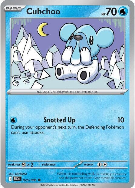 Cubchoo 025/086 Common Black Bolt Pokémon card