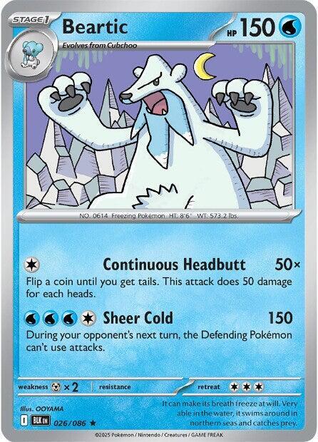 Beartic 026/086 Rare Black Bolt Pokémon card