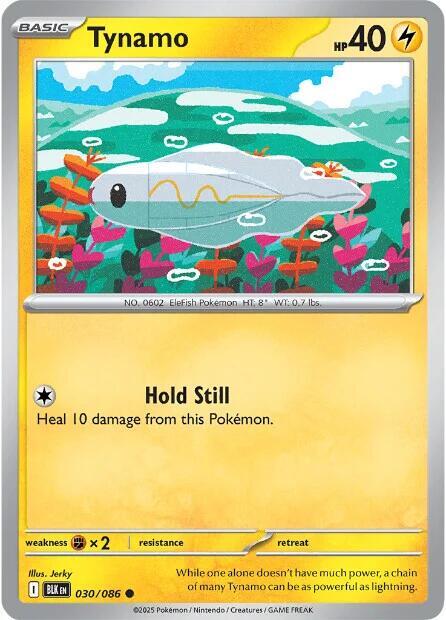 Tynamo 030/086 Common Black Bolt Pokémon card