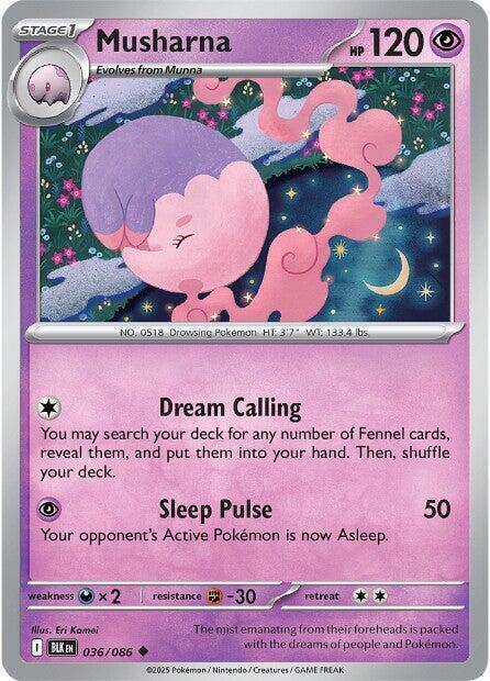 Musharna 036/086 Uncommon Black Bolt Pokémon card