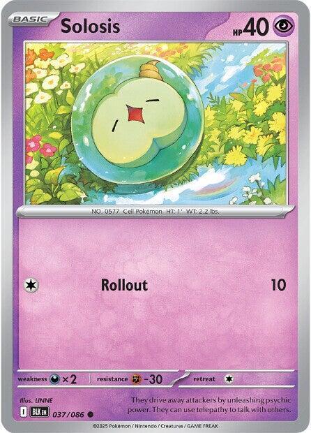 Solosis 037/086 Common Black Bolt Pokémon card