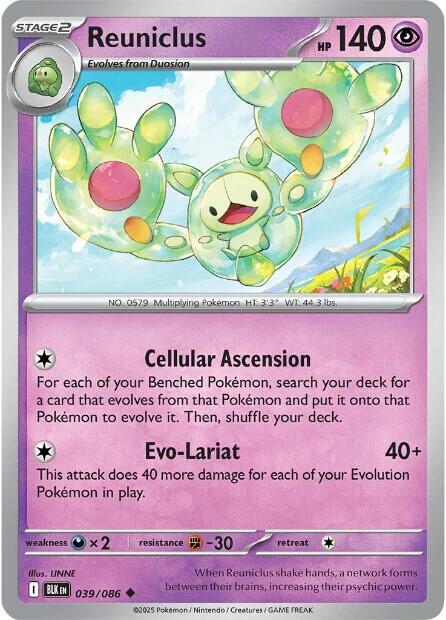 Reuniclus 039/086 Uncommon Black Bolt Pokémon card
