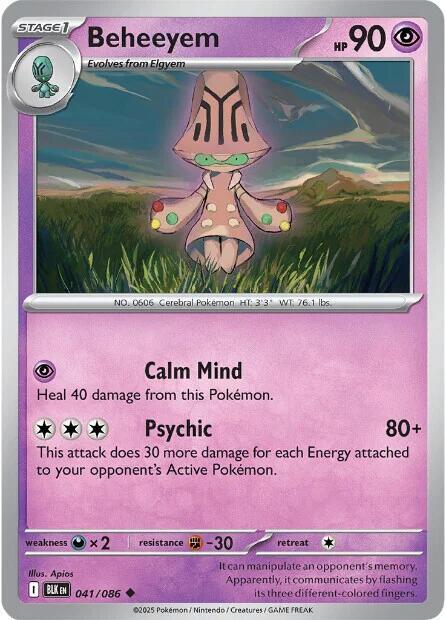Beheeyem 041/086 Uncommon Black Bolt Pokémon card
