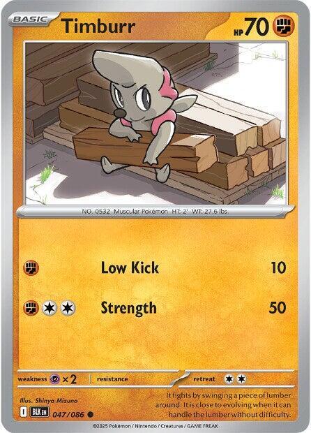 Timburr 047/086 Common Black Bolt Pokémon card