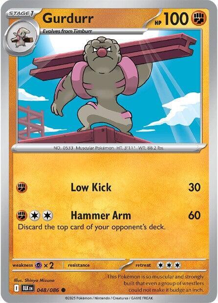 Gurdurr 048/086 Common Black Bolt Pokémon card