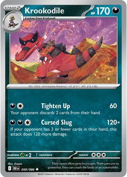 Krookodile 059/086 Uncommon Black Bolt Pokémon card