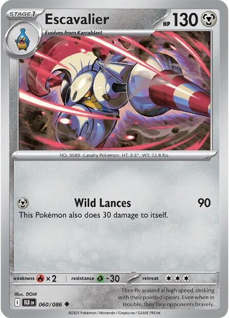Escavalier 060/086 Uncommon Black Bolt Pokémon card