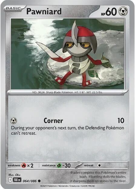 Pawniard 064/086 Common Black Bolt Pokémon card