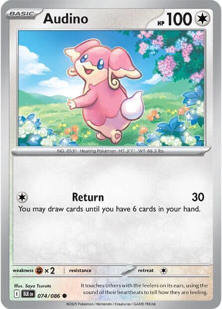Audino - 074/086 074/086 Common Black Bolt Pokémon card