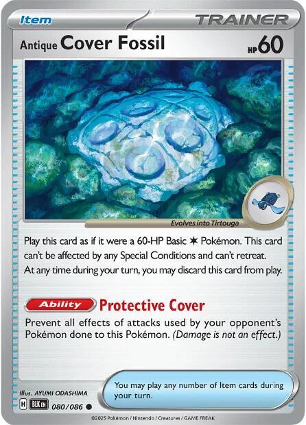 Antique Cover Fossil 080/086 Common Black Bolt Pokémon card
