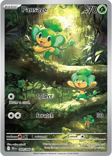 Pansage - 089/086 089/086 Illustration Rare Black Bolt Pokémon card