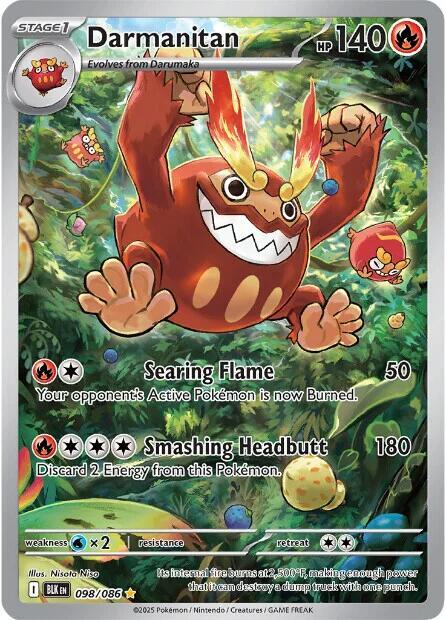 Darmanitan - 098/086 098/086 Illustration Rare Black Bolt Pokémon card
