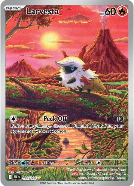Larvesta - 099/086 099/086 Illustration Rare Black Bolt Pokémon card