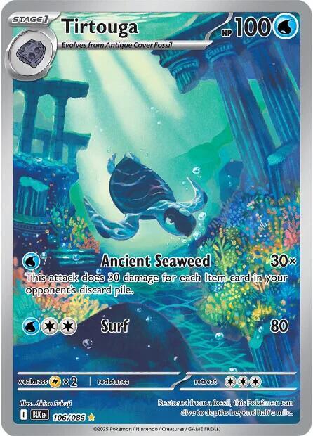 Tirtouga - 106/086 106/086 Illustration Rare Black Bolt Pokémon card