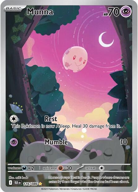 Munna - 116/086 116/086 Illustration Rare Black Bolt Pokémon card