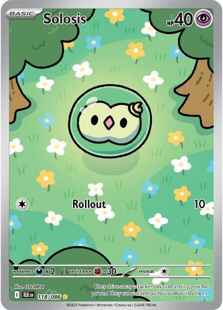 Solosis - 118/086 118/086 Illustration Rare Black Bolt Pokémon card
