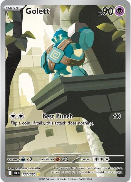 Golett - 122/086 122/086 Illustration Rare Black Bolt Pokémon card