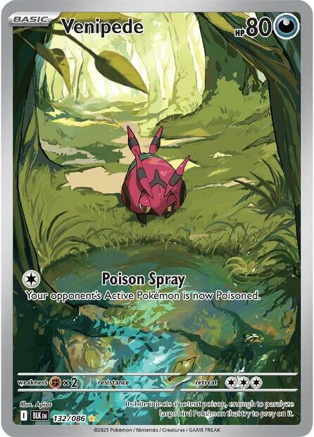 Venipede - 132/086 132/086 Illustration Rare Black Bolt Pokémon card