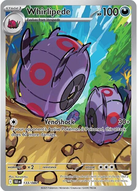 Whirlipede - 133/086 133/086 Illustration Rare Black Bolt Pokémon card