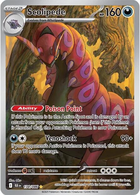 Scolipede - 134/086 134/086 Illustration Rare Black Bolt Pokémon card
