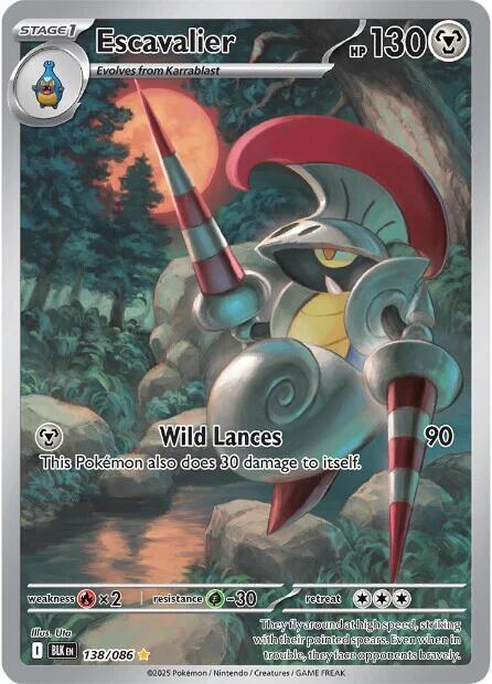 Escavalier - 138/086 138/086 Illustration Rare Black Bolt Pokémon card