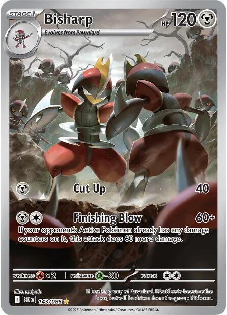 Bisharp - 143/086 143/086 Illustration Rare Black Bolt Pokémon card