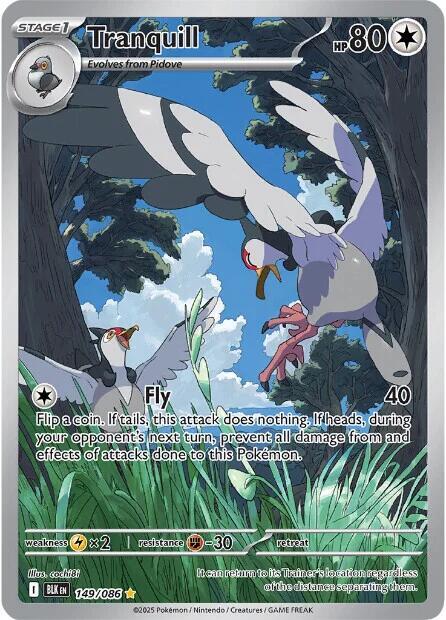 Tranquill - 149/086 149/086 Illustration Rare Black Bolt Pokémon card