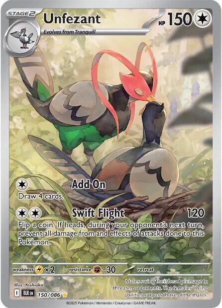 Unfezant - 150/086 150/086 Illustration Rare Black Bolt Pokémon card