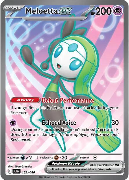 Meloetta ex - 159/086 159/086 Ultra Rare Black Bolt Pokémon card