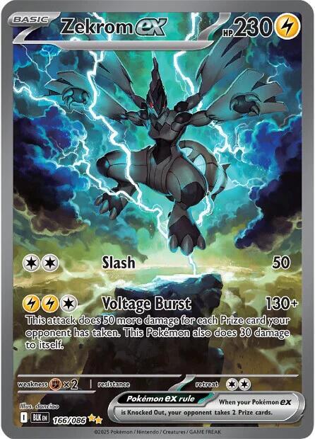 Zekrom ex - 166/086 166/086 Special Illustration Rare Black Bolt Pokémon card