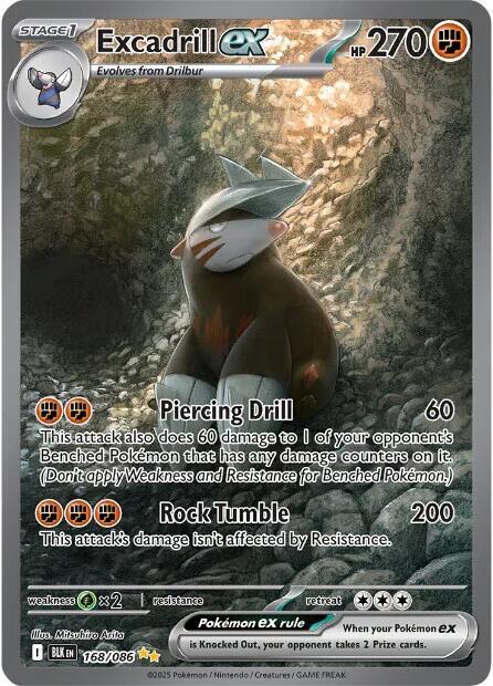 Excadrill ex - 168/086 168/086 Special Illustration Rare Black Bolt Pokémon card