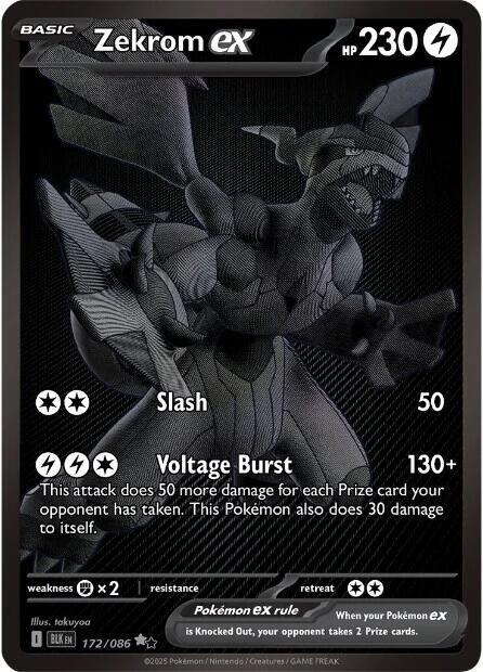 Zekrom ex - 172/086 172/086 Black White Rare Black Bolt Pokémon card