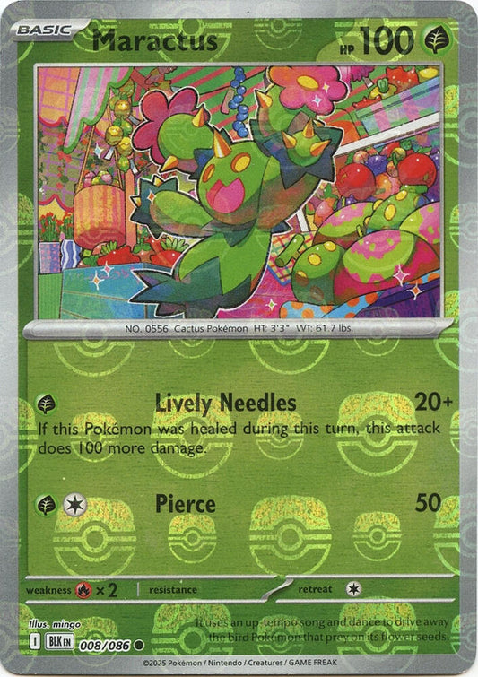 Maractus (Master Ball Pattern) 008/086 Common Black Bolt Pokémon card