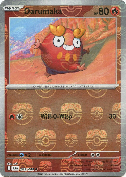 Darumaka (Master Ball Pattern) 013/086 Common Black Bolt Pokémon card