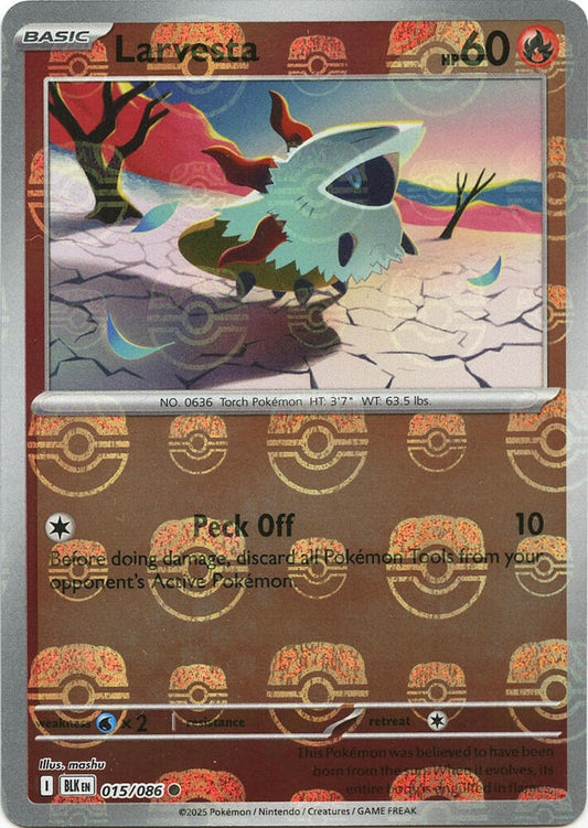 Larvesta (Master Ball Pattern) 015/086 Common Black Bolt Pokémon card